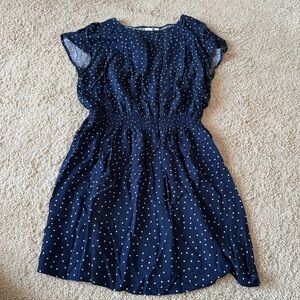 Navy Polka Dot Dress